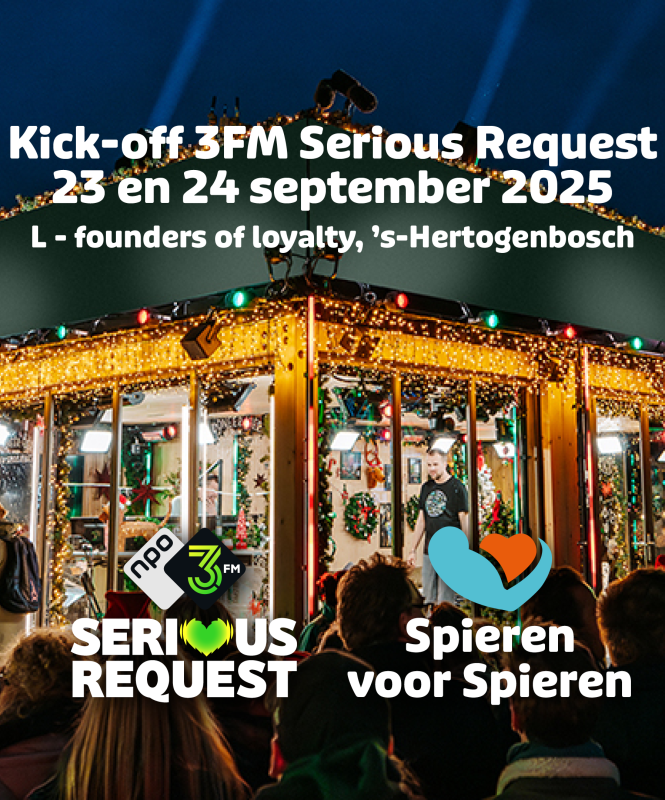 SVS_SR_Whatsapp_SVS_Kickoff_1080x1080_v2 Kick off 3FM Serious Request x Spieren voor Spieren